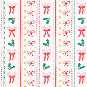 Greaseproof Paper - Holiday Ribbons, 25 pieces
