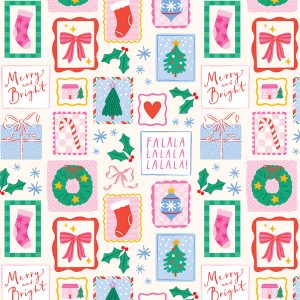 Greaseproof Paper - Festive Postage Stamps, 25 pieces