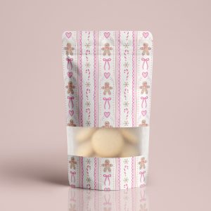 Stand-Up Cookie Pouch - Gingerbread Sweethearts, 10 pieces