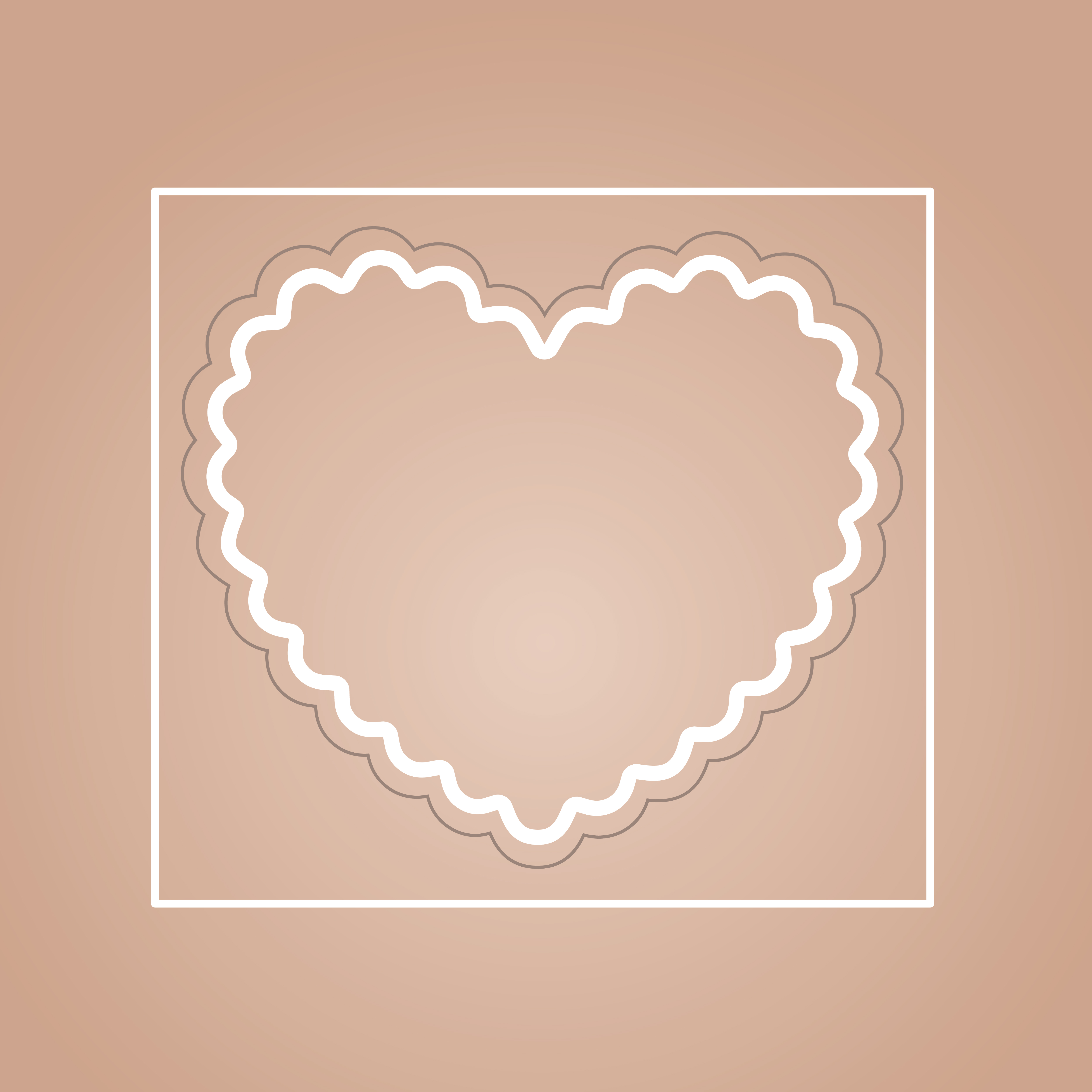 BLANK Wavy Heart Cookie Stamp