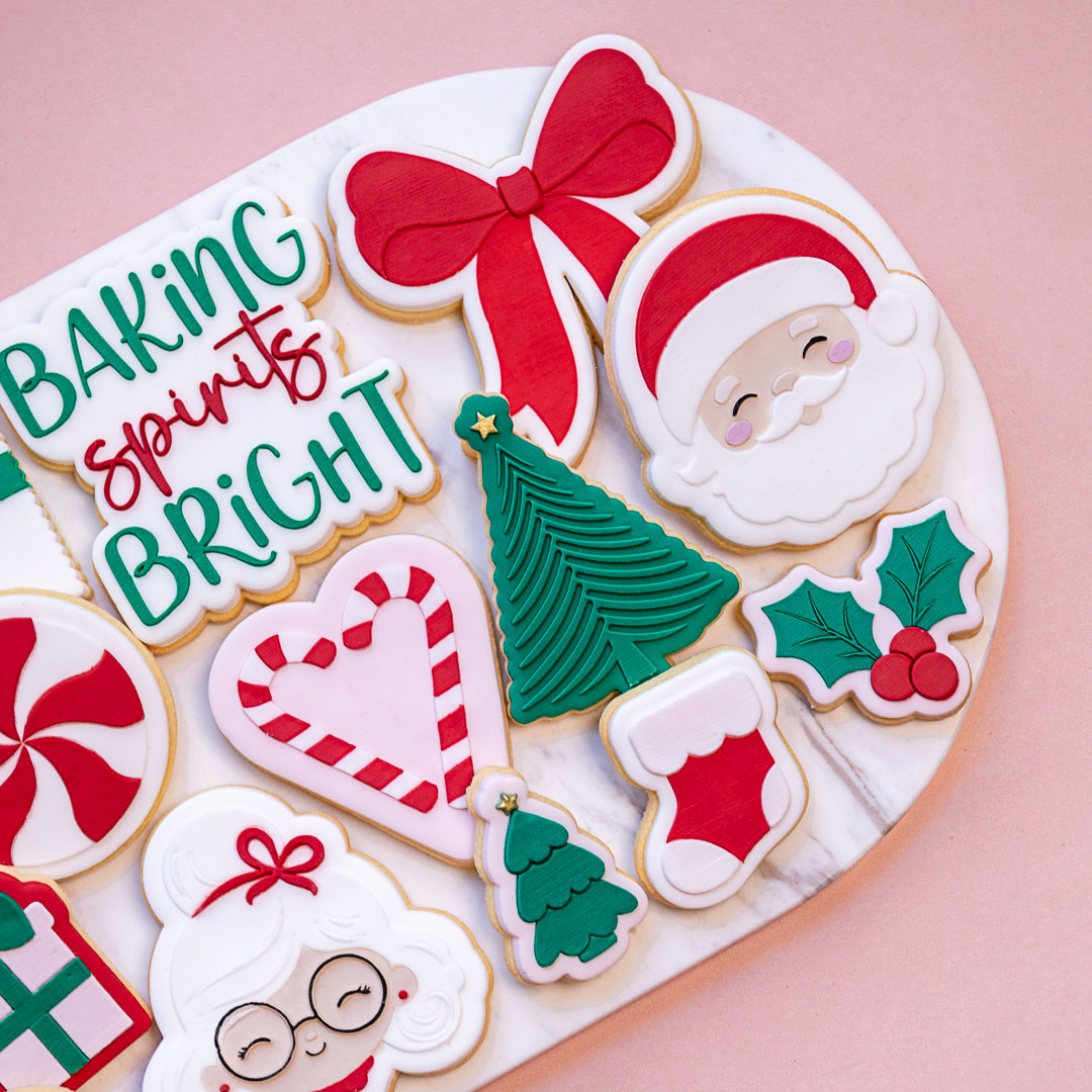 Large Heart Candy Cane Cookie Stamp with Cutter - Image 3
