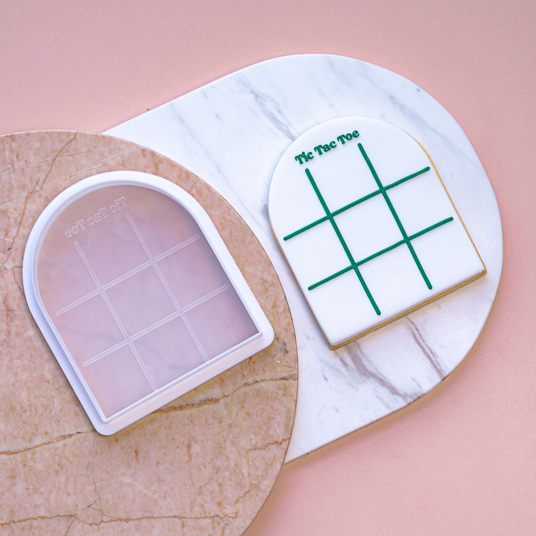 Tic Tac Toe Board Cookie Stamp with Cutter - Image 2