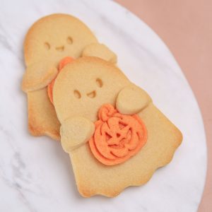 3D Printed Huggable GHOST + Mini Pumpkin Cookie Stamp & Cutter