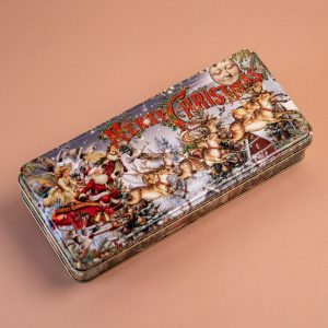 Vintage Christmas Long Shallow Tin