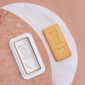 3D Printed Small Baked With Love Cookie Stamp and OPTIONAL Cutter