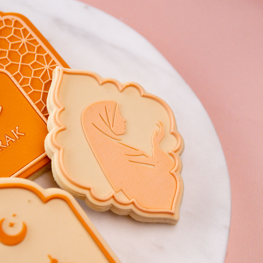 Woman in Islamic Prayer Cookie Stamp with Cutter - Image 3