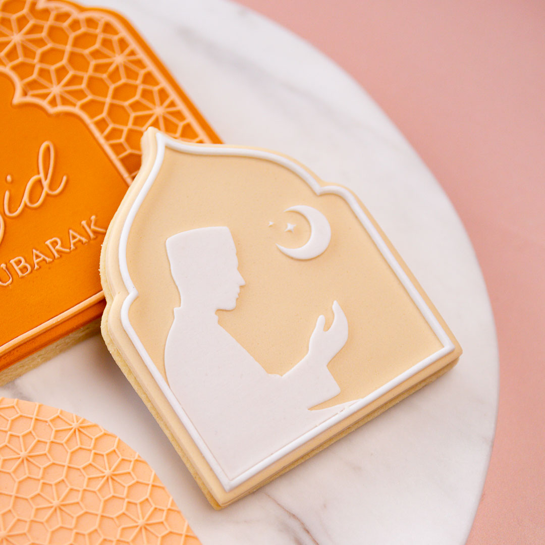 Man in Islamic Prayer Cookie Stamp with Cutter - Image 2