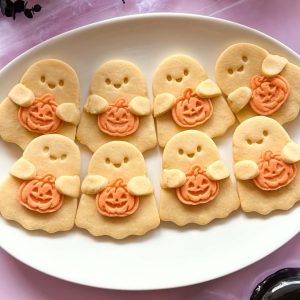 3D Printed Huggable GHOST + Mini Pumpkin Cookie Stamp & Cutter